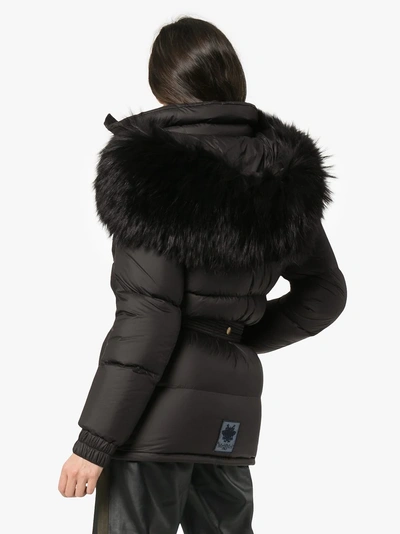 Shop Mr & Mrs Italy Belted Puffer Jacket In Black