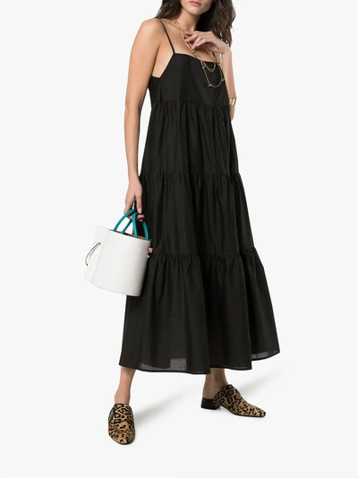 Shop Matteau The Long Tiered Cotton Sundress In Black