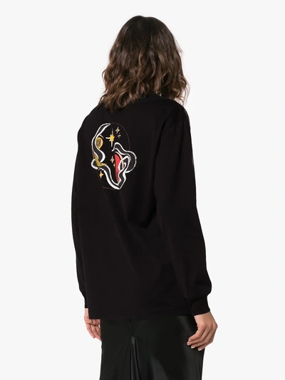 Shop Givenchy Graphic Print Crew Neck Jumper In Black
