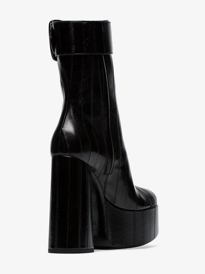 Shop Saint Laurent Round Toe Boots In Black