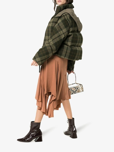 Shop Jw Anderson Cropped Puffer Jacket In Green