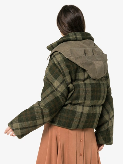 Shop Jw Anderson Cropped Puffer Jacket In Green