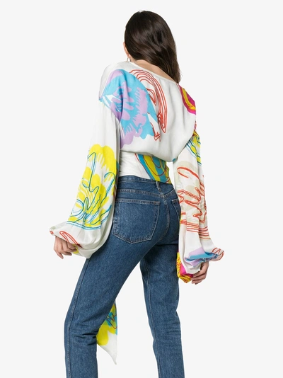 Shop All Things Mochi Kylie Wrap Top In Multicoloured