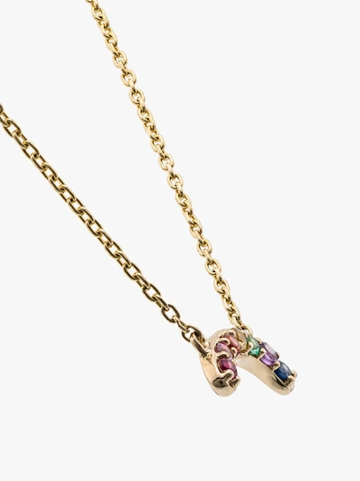 Shop Andrea Fohrman 18k Yellow Gold Small Rainbow Ruby Necklace