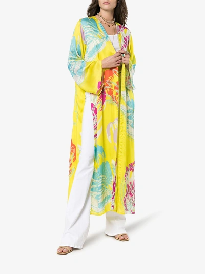 Shop All Things Mochi Camila Side Split Kimono In Yellow