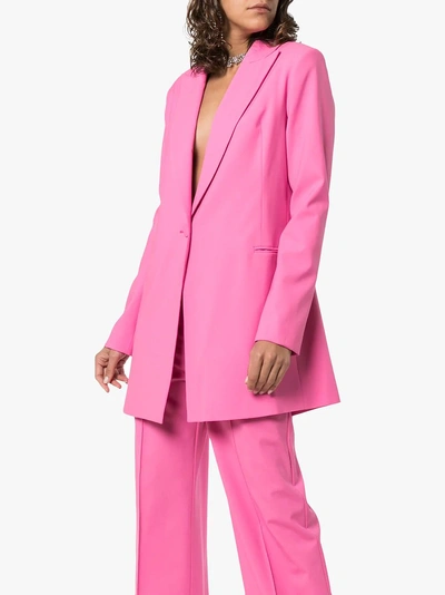 Shop Michael Lo Sordo Fitted Wool Blazer In Pink