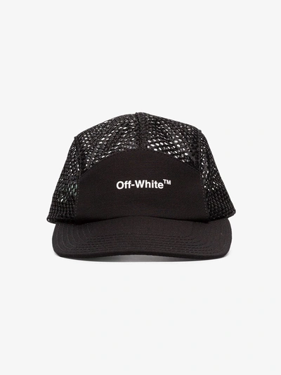Shop Off-white Black Logo Print Mesh Cap