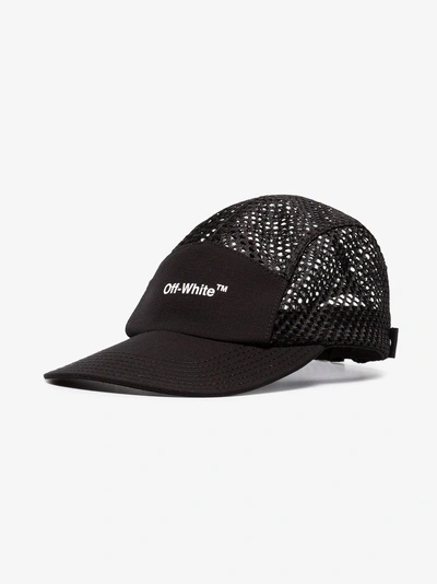 Shop Off-white Black Logo Print Mesh Cap