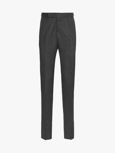 Shop Thom Browne Tailored Striped Wool Trousers In Grey