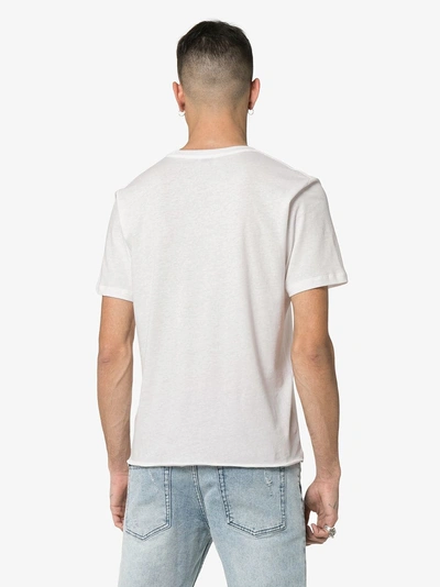 Shop Saint Laurent Logo Lip-print T-shirt In White