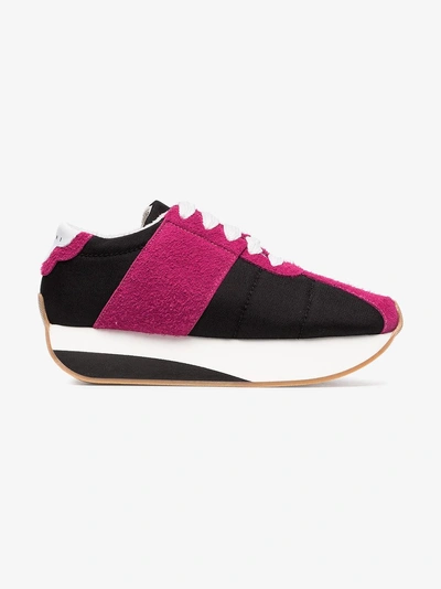 Shop Marni Colour Block Platform Sneakers In Black