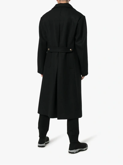 Shop Maison Margiela Translucent Patch Double Breasted Coat In Black