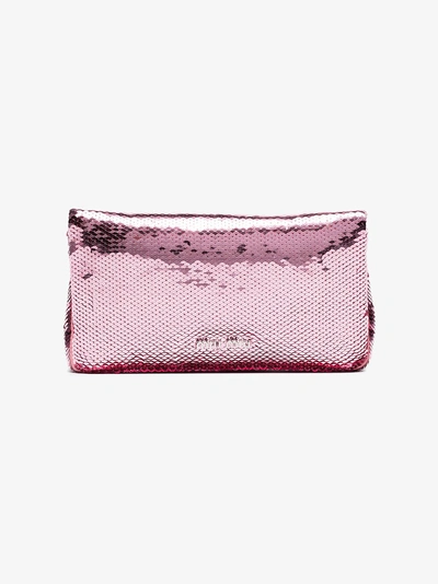 Shop Miu Miu Pink Sequin Shoulder Bag