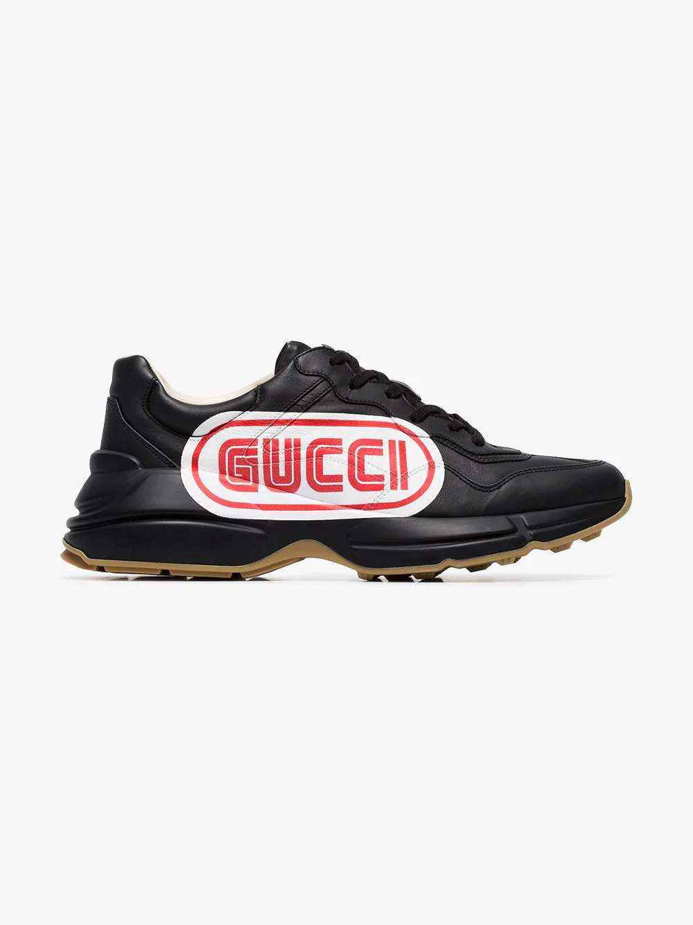 gucci calfskin sneakers black white