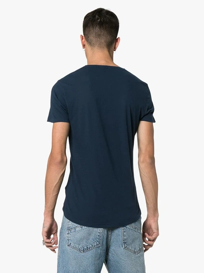 Shop Orlebar Brown Tailored Crew Neck Cotton T-shirt In Blue