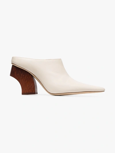 Shop Rejina Pyo Ivory Yasmin Wooden Heel Mules In Neutrals