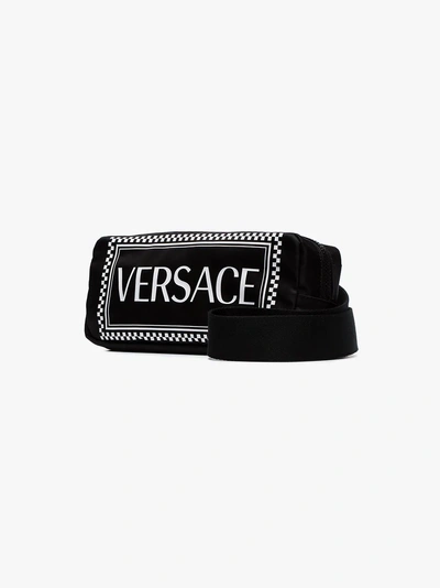 Shop Versace Black Logo-print Belt Bag