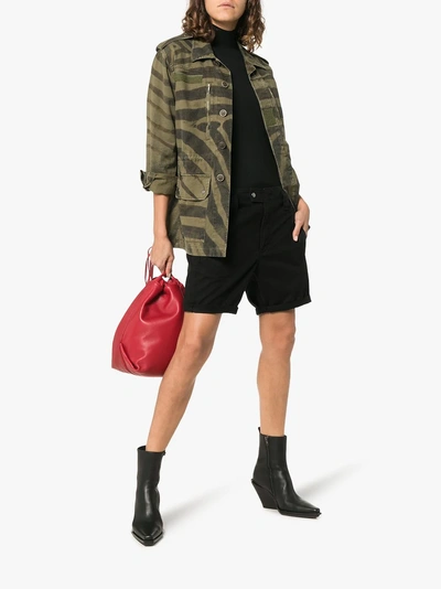 Shop Saint Laurent Shorts Im Military-look In Black