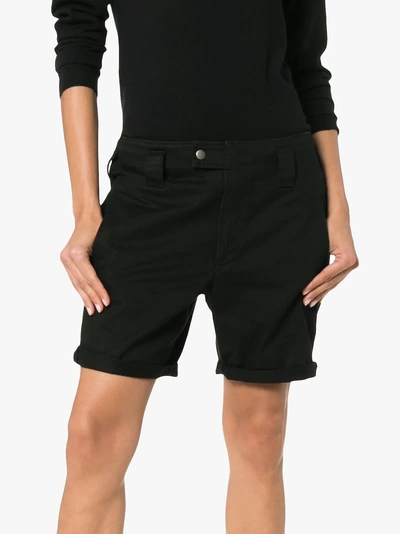 Shop Saint Laurent Shorts Im Military-look In Black