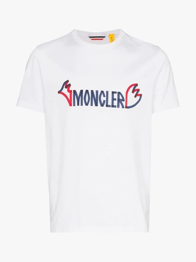 Shop Moncler White 2  1952 Logo Print T-shirt