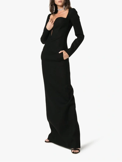 Shop Saint Laurent Kleid Mit Herzausschnitt In Black