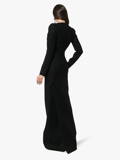 Shop Saint Laurent Kleid Mit Herzausschnitt In Black