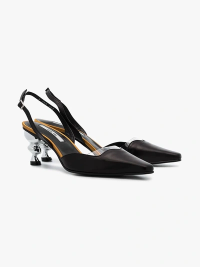 Shop Yuul Yie Black Lissom 70 Slingback Metal Heel Pumps