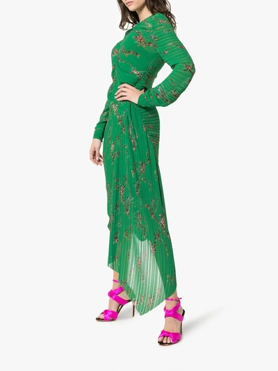 Shop Preen By Thornton Bregazzi 'teresa' Kleid Mit Blumen-print In Emerald