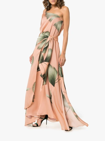 Shop Johanna Ortiz St Barthelemy One Shoulder Tie Waist Dress In Pink