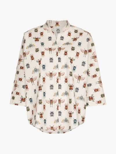 Shop Johanna Ortiz Bugs Life Printed Shirt In Eccru Multicoloured