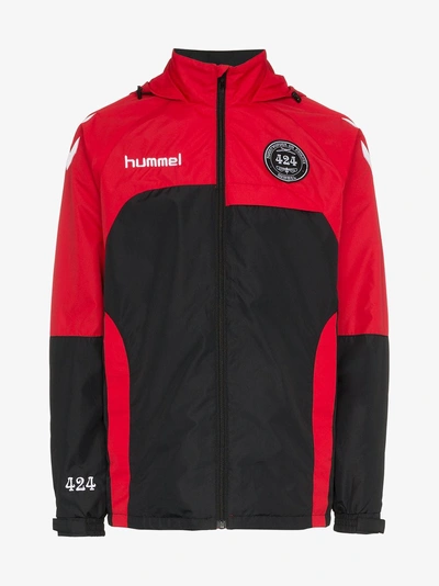 Shop 424 Hooded Zip Jacket In 3062 Black/red