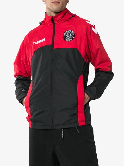 Shop 424 Hooded Zip Jacket In 3062 Black/red