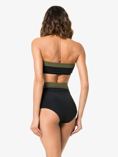 Shop Flagpole Lori Arden High Waisted Bandeau Bikini In Black Olive