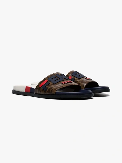 Shop Fendi Multicoloured  Mania Slides In F14za-mog.pan+b.ber+caipir