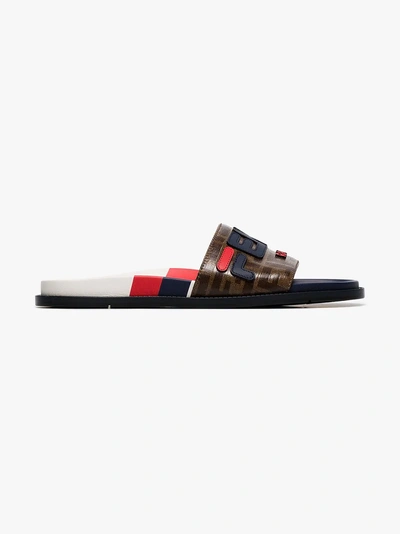 Shop Fendi Multicoloured  Mania Slides In F14za-mog.pan+b.ber+caipir