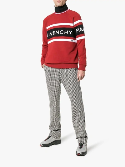 Shop Givenchy Embroidered 4g Logo Sweatshirt In Dark Red