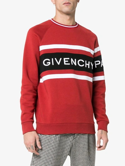 Shop Givenchy Embroidered 4g Logo Sweatshirt In Dark Red