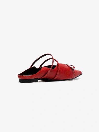 Shop Yuul Yie Red Abel Bow Embellished Slippers