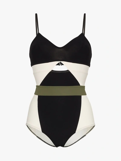 Shop Flagpole Joellen Colourblock Cutout Swimsuit In Black Multi