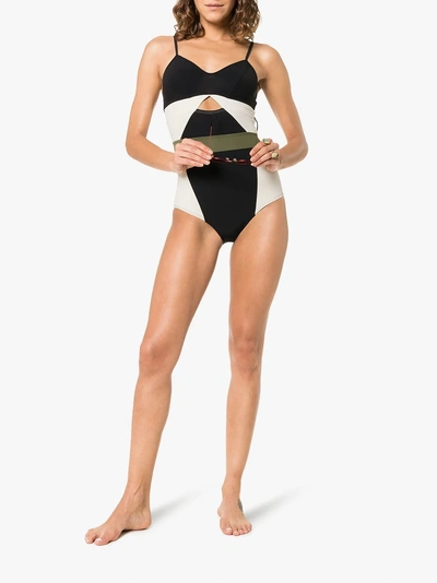 Shop Flagpole Joellen Colourblock Cutout Swimsuit In Black Multi
