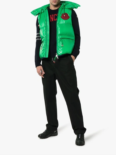 Shop Moncler Lorent Quilted Feather Down Gilet In Green