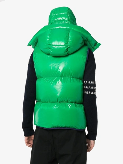 Shop Moncler Lorent Quilted Feather Down Gilet In Green