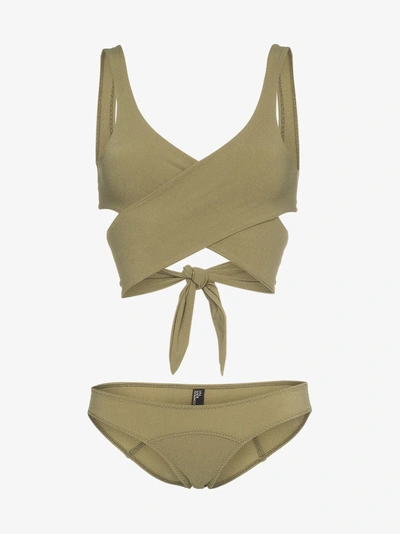 Shop Lisa Marie Fernandez Wrap-around Tie Bikini In 105 - Green