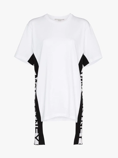 Shop Stella Mccartney Logo Stripe T-shirt In 9000 White/black