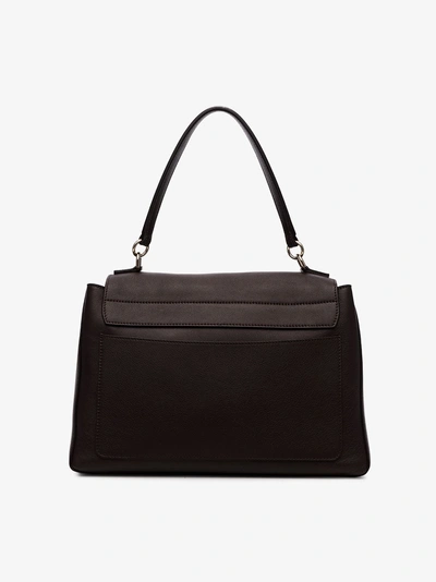 Shop Chloé Brown Faye Day Leather Shoulder Bag In Carbon Brown