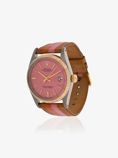 Shop La Californienne Blossom Marigold Rolex Oyster Perpetual Datejust 36 Mm Watch In Pink