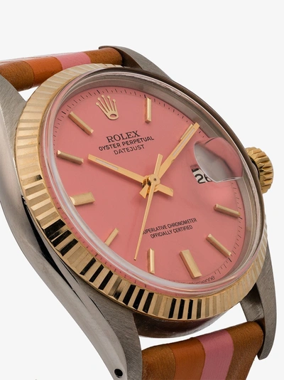 Shop La Californienne Blossom Marigold Rolex Oyster Perpetual Datejust 36 Mm Watch In Pink