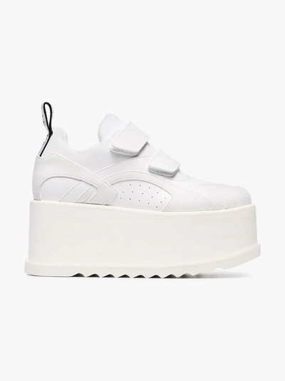 Shop Stella Mccartney White Eclypse Velcro Sneakers In 114 - White