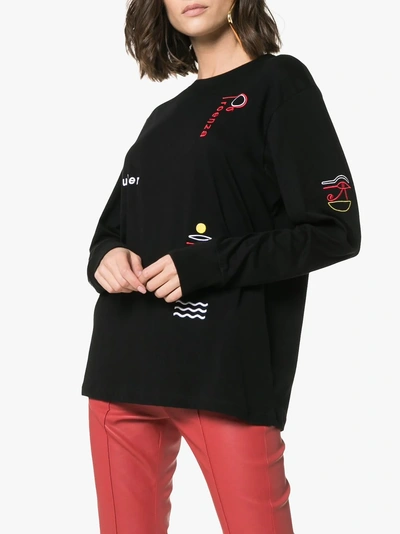 Shop Proenza Schouler Oversized Embroidered Motif T-shirt In Black