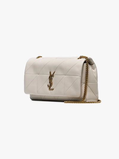 Shop Saint Laurent White Jamie Medium Quilted Leather Shoulder Bag In 9207 White